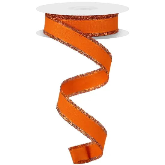 7/8" Fuzzy Edge Ribbon: Orange (10 Yards) {1}