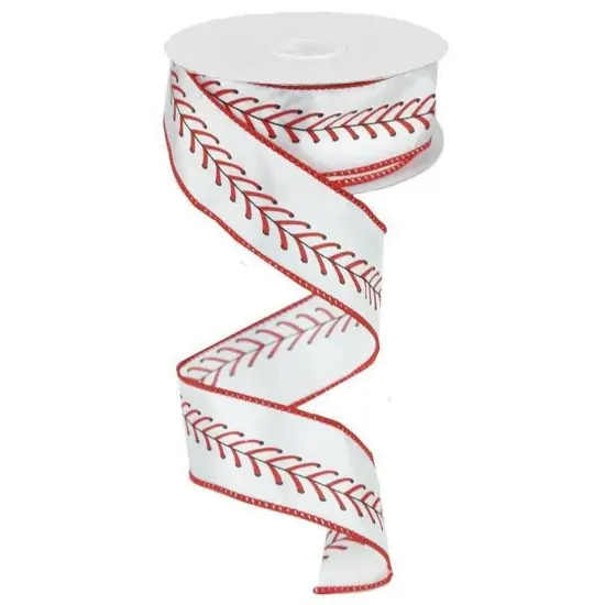 1.5" Baseball Stitching Ribbon (10 Yards) {1}