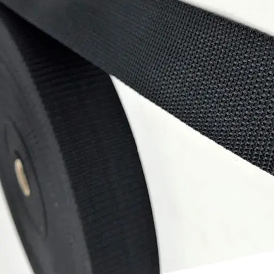 Black Polyester Webbing 1 Inch 1.5 Inches 2 Inches 50 Yards Full Roll {5}