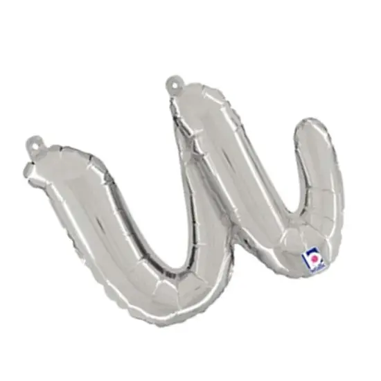 Betallic&reg; 14 Inch Script Letter U Silver Air Fill Only Balloon {5}