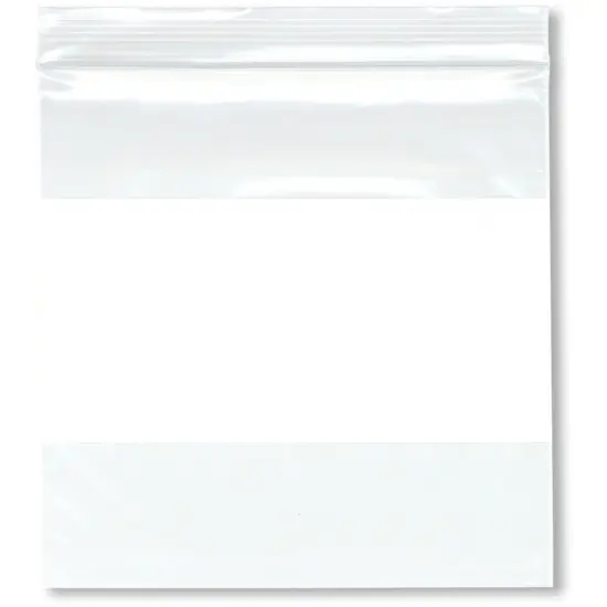 Plymor 5" x 5" (Pack of 100), 2 Mil White-Block Zipper Reclosable Plastic Bags {1}