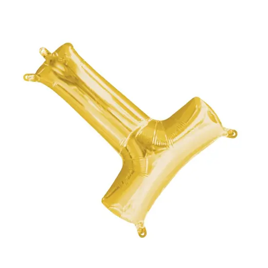 Anagram&reg; 16" Gold Letter T Balloon Air Fill Only Foil Mylar {4}