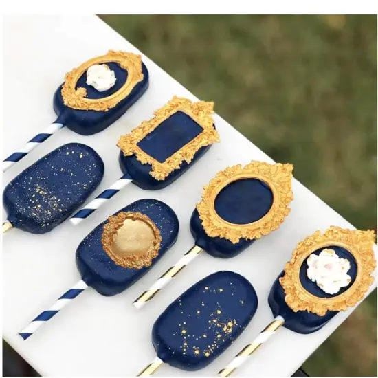 Round Daisy flower frame silicone, mold {2}