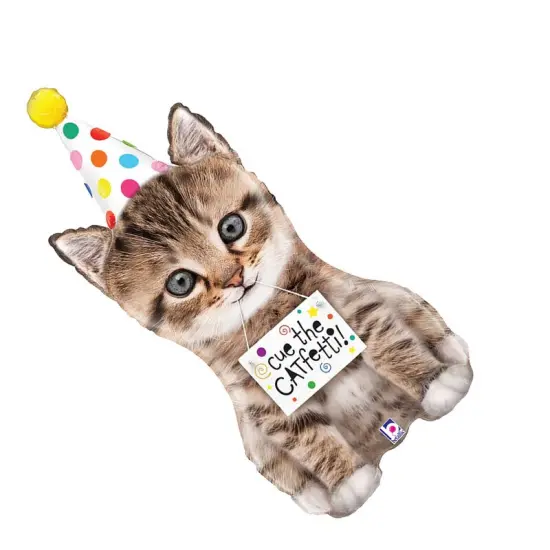Cue The Catfetti Cat Foil Balloon Cat Shape 36" {4}