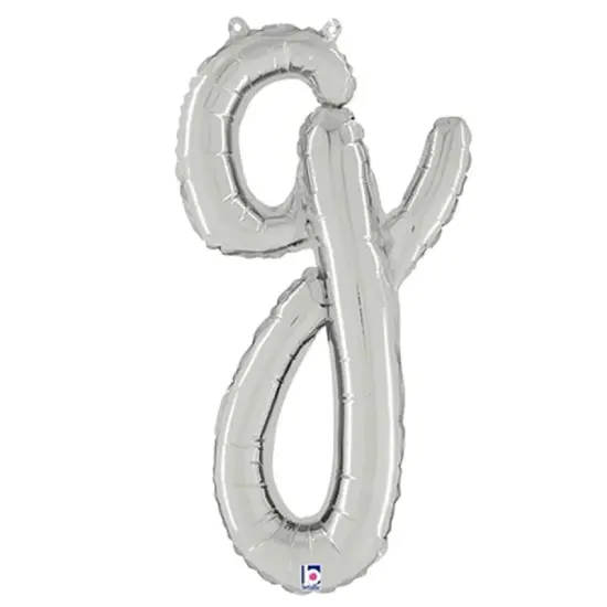 Betallic&reg; 24 Inch Script Letter Silver Air Fill Only Balloon {5}