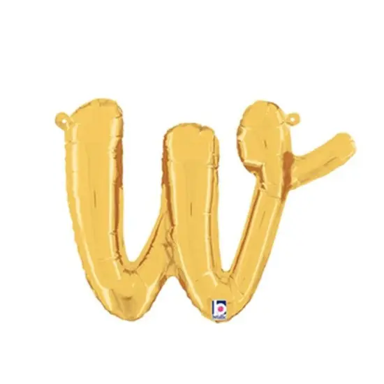 Betallic&reg; 14 inch Script Letter W Gold Air Fill Only {1}