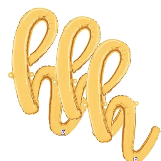 Betallic&reg; 24 inch Script Letter H Gold Air Fill Only {3}