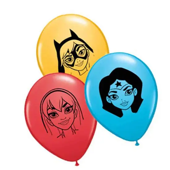 DC Super Hero Girls Faces Assortment 5 Inch Latex Balloons {7}