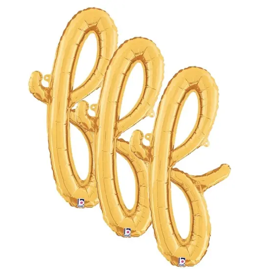 Betallic&reg; 24 inch Script Letter F Gold Air Fill Only {3}