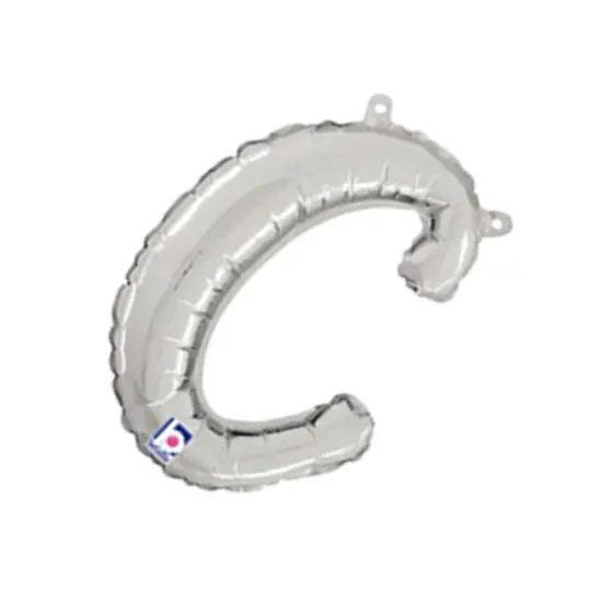 Betallic&reg; 14 Inch Script Letter C Silver Air Fill Only Balloon {6}