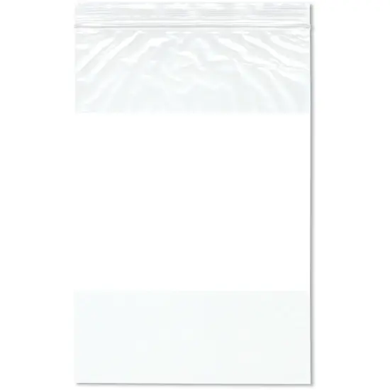 Plymor 8" x 12" (Pack of 100), 2 Mil White-Block Zipper Reclosable Plastic Bags {1}