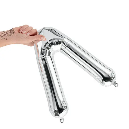 NorthStar Balloons&reg; 16" Silver Letter V Balloon Air Fill Only Foil Mylar {4}