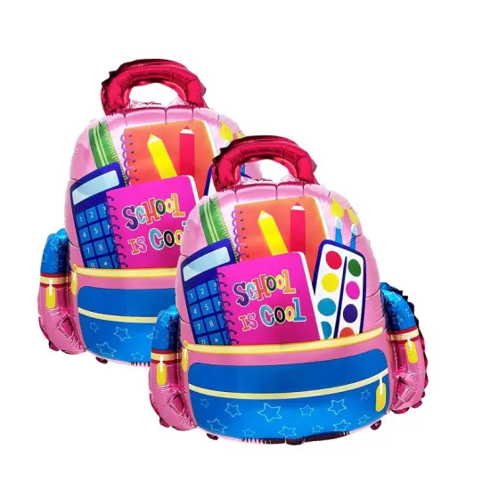 LA Balloons&reg; 24 Inch School Is Cool Backpack Pink Balloon {4}