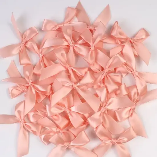 12 Ct Peach Bows Satin Ribbon {6}