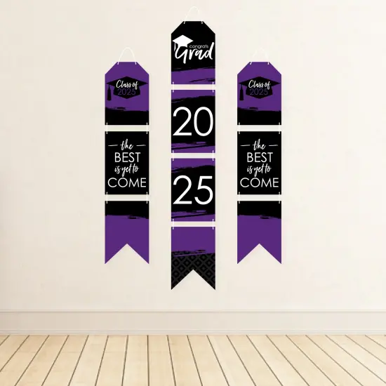 Big Dot of Happiness Purple Grad - Best is Yet to Come - Hanging Vertical Paper Door Banners - 2025 Grad Party Wall Decor Kit- Indoor Door Decor {4}