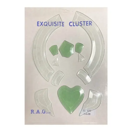 10" x 10-3/8" Colored Exquisite Glass Irish Claddagh Bevel Cluster COEC820 {3}