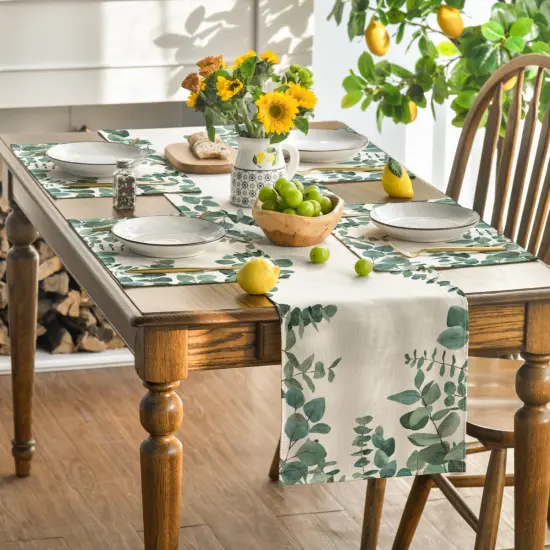 Eucalyptus Leaves Summer Placemats for Dining Table(green) {5}