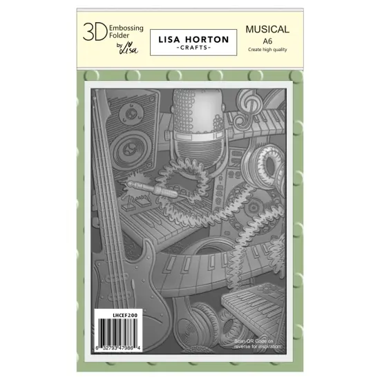 Lisa Horton Crafts A6 Embossing Folder-Musical {1}