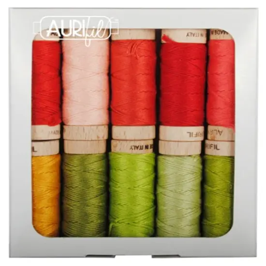 Aurifil Little Quaker Christmas Thread Set by Susan Ache | (10 Aurifloss Cotton Small Spools.) {3}