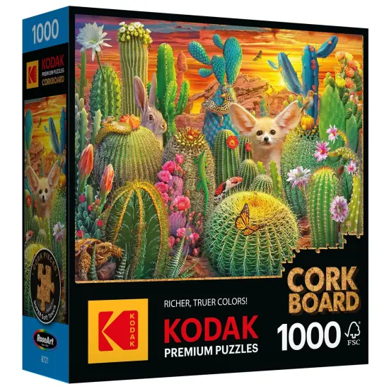 Kodak Premium Cork Board Jigsaw Puzzle 1000 Pieces 19"X26"-Cactus Critters {1}