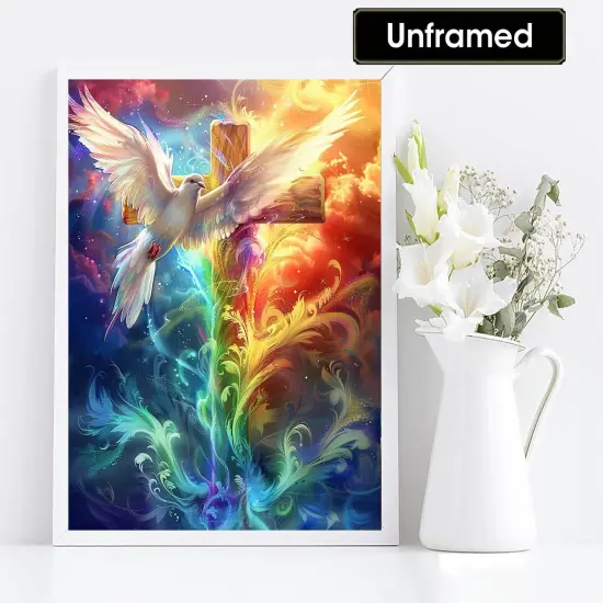 Paint by Numbers for Adults Cross, DIY Oil Painting Christ Acrylic Paint by Number Kits for Kids Adults Beginner for Home Wall Decor 16x20 inch {2}