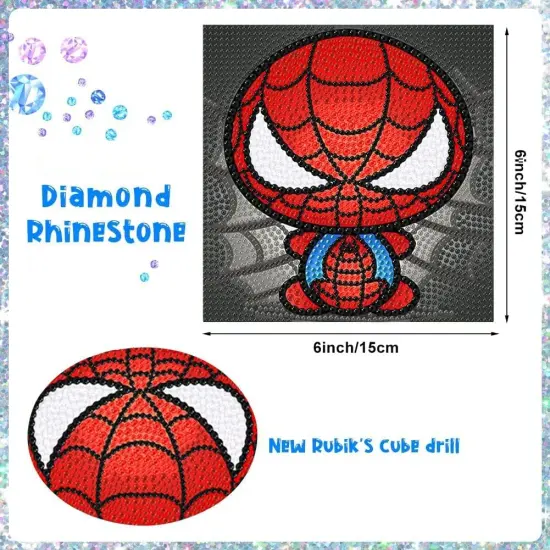 Diamond Painting Kits for Kids Diamond Art Gem by Number Kits Arts and Crafts for Kid Ages 8-12 Kids' Mosaic Kits DIY Full Drill Painting Kit for Home Wall Decor 4 Pieces 6" X 6" {2}
