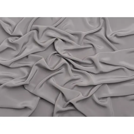 1 Yard Silver Silk 4 Ply Crepe Premium Quality and Luxurious Fabric, 44 Inches Width {3}