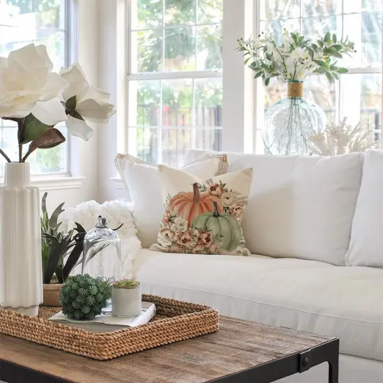 Set of 4 Pumpkin Hello Fall Throw Pillow Covers 20x20 Inch {3}