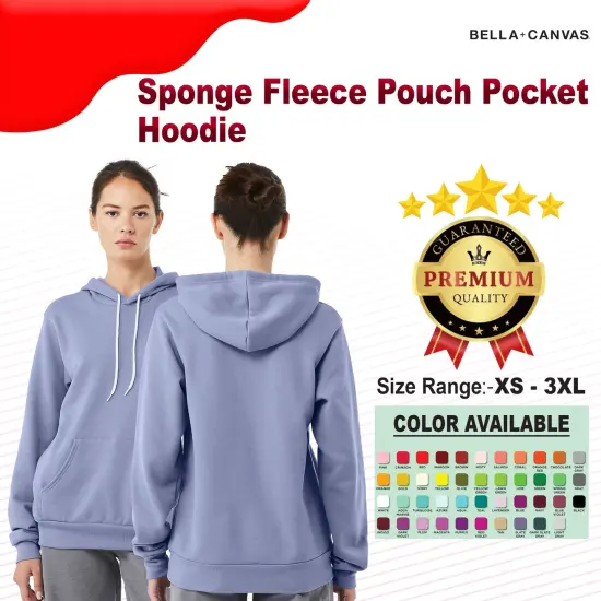 BELLA + CANVAS&reg; Sponge Fleece Pouch Pocket Hoodie Deep heather {2}