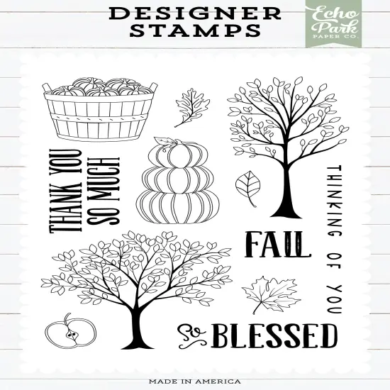 Echo Park Designer Stamp Set-Fall Trees {1}