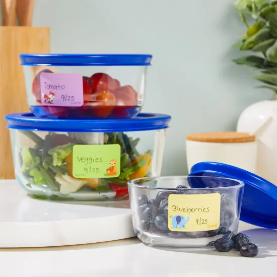 500-Pack Self-Adhesive Baby Bottle Labels for Daycare, Writable Stickers for Baby Food, Breastmilk, 10 Animal Designs (1.5x1 in) Multicolor {2}