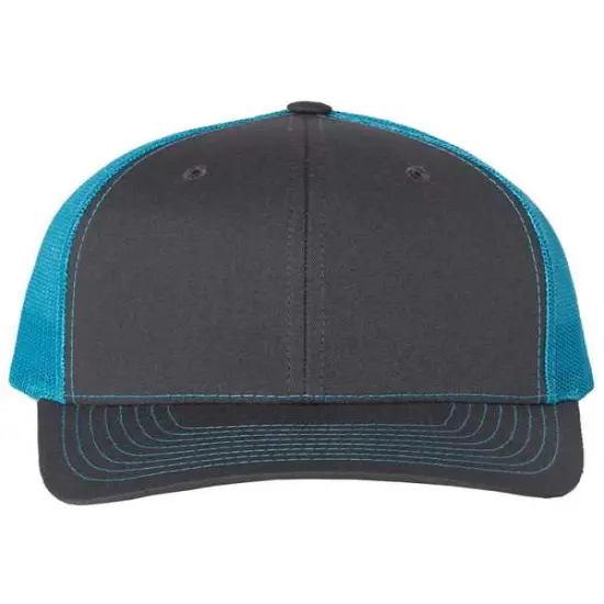 Richardson&reg; Snapback Trucker Cap Charcoal/ Neon {1}