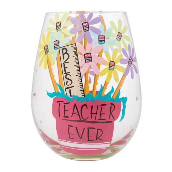 Enesco Lolita Best Teacher Stemless Wine Glass {1}