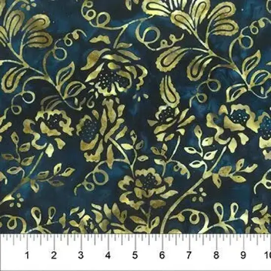 Banyan 83180-45 GARDEN SPIRIT Floral Spray - Indigo 45" Fabric Per Yard {1}