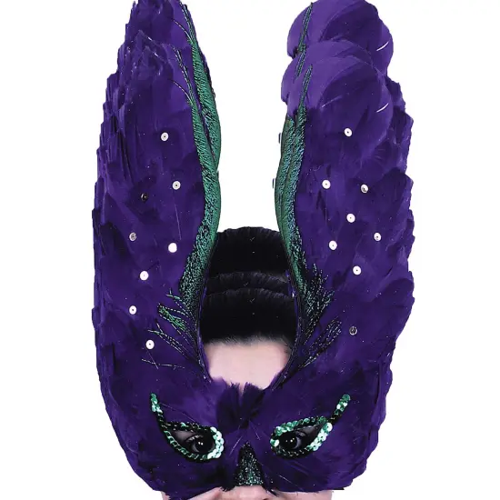 Mardi Gras Feather Mask Purple with Sequin {3}