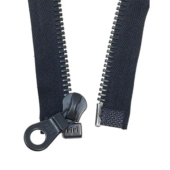 Zipper 8MM One-Way Separating Open Bottom with KTA Pull Black/Black 28" {7}