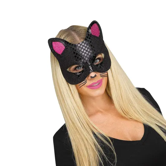 Cat Mask with Tattoos Black Cat {5}