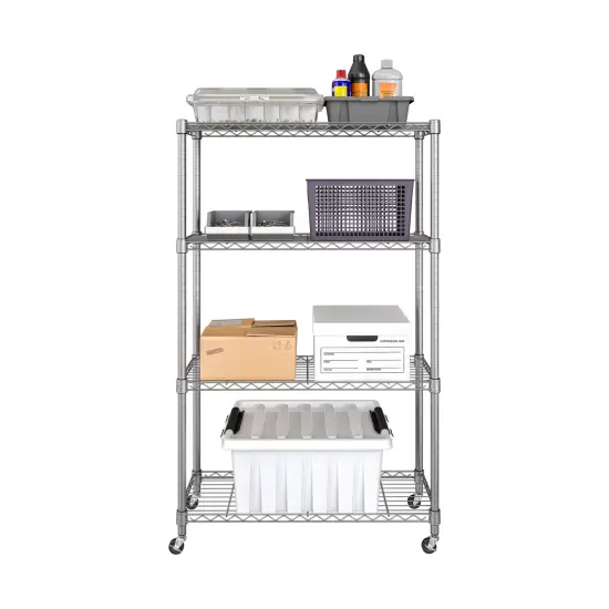Seville Classics 4-Tier NSF Steel Wire Shelving Unit, 36" W x 14" D x 56.25"H {1}