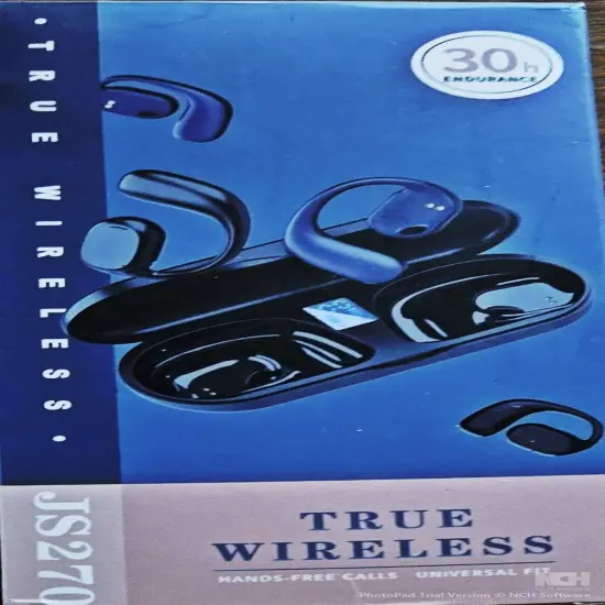JS270 True Wireless Headphones Black Conduction Waterproof Open Earpieces {1}