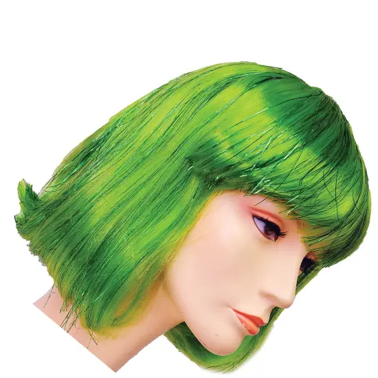 China Doll Wig Green with Tinsel Shine {5}