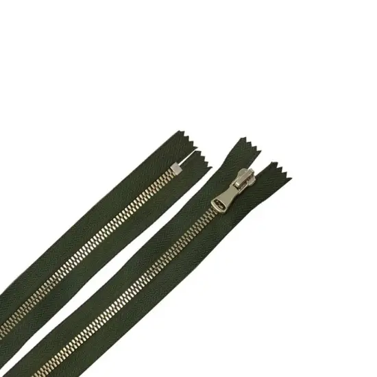 5MM Closed Bottom Zipper Olive Tape Brass Teeth 7-20 Inches {1}
