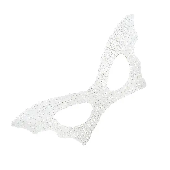 Bat Mask Sequin White {4}