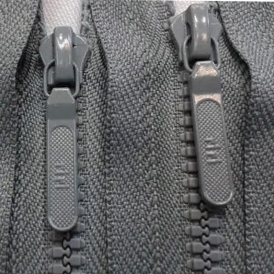 Zipper Grey 5" Molded Plastic 4MM Closed Bottom {4}