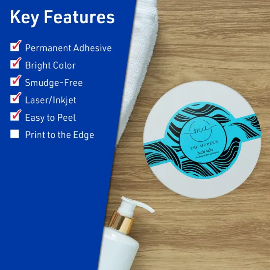 Avery Bright Blue Paper Labels, 2-3/8" x 8" Wraparound {2}