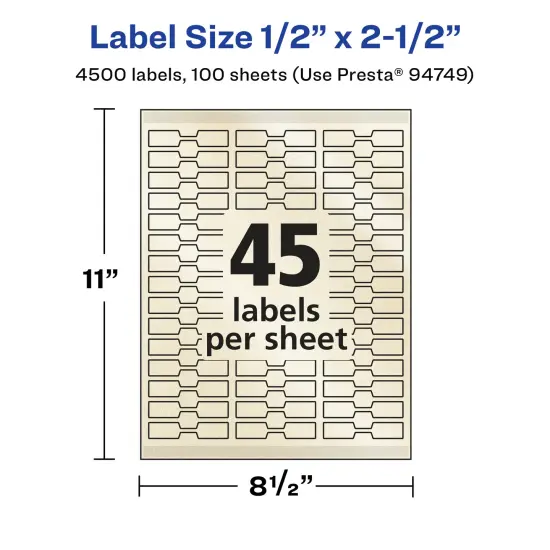 Avery Pearlized Ivory Barbell Labels with Sure Feed Technology, .5" x 2.5" {5}