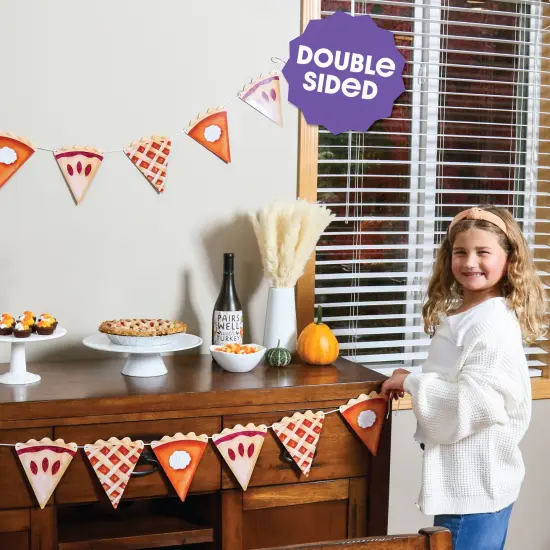 Big Dot of Happiness Holiday Pie Garland Banner, Thanksgiving Decor, Friendsgiving Party Banner, Thanksgiving Pie Banner, 15 Feet of Cord, 15 Shaped Pies {7}
