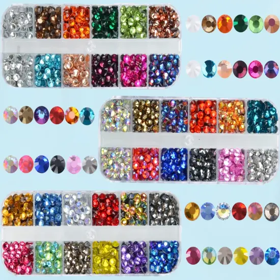 8800pcs+ Flatback Glass Hotfix Iron On Rhinestones Crystal for DIY Making with 1 Tweezer & 1 Picking Pen for Shoes, Clothes, Face Art, Bags, Manicure (34-Colors, SS 10) {4}