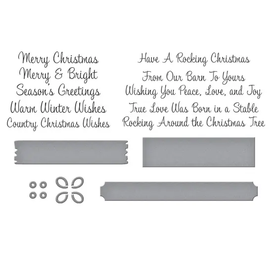 Spellbinders Press Plate & Die Set By Annie Williams-Country Christmas Banner & Sentiments {3}