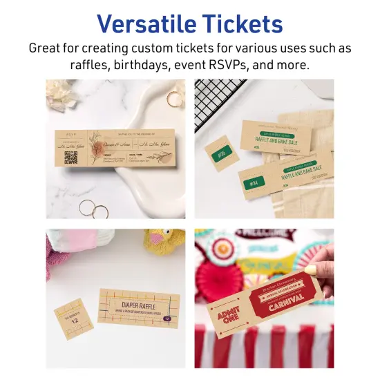 1-3/4" x 5-1/2" Rectangle, Kraft Brown Tickets {3}