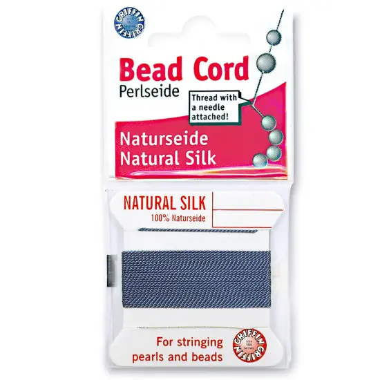 Size 16 Griffin Bead Cord 100% Natural Silk Blue {1}